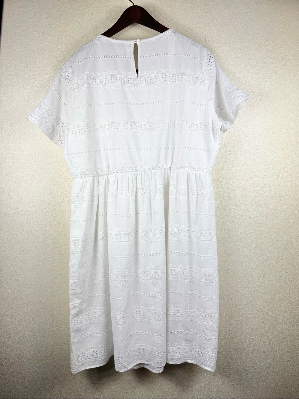 White Maternity Dress Eyelet Lace Frill  100% Cotton by Seraphine SZ 10 Nursing - Picture 9 of 16